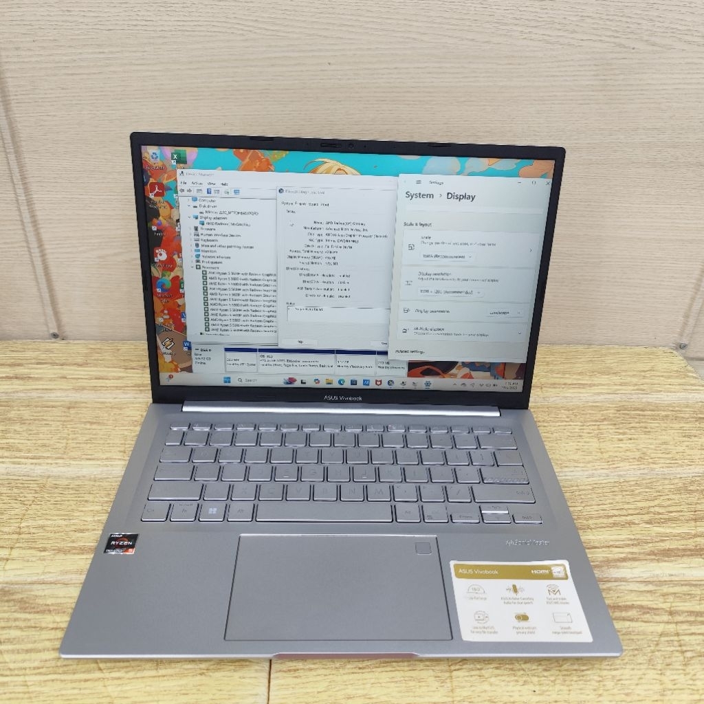 Laptop Second Asus VivoBook M1403QA AMD Ryzen 5 5600H Ram 8gb Ssd 512gb Ips