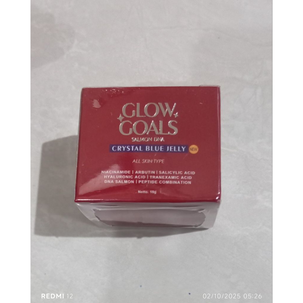 (Kemasan lama) Glow Goals Crystal Blue Jally SALMON DNA 10g