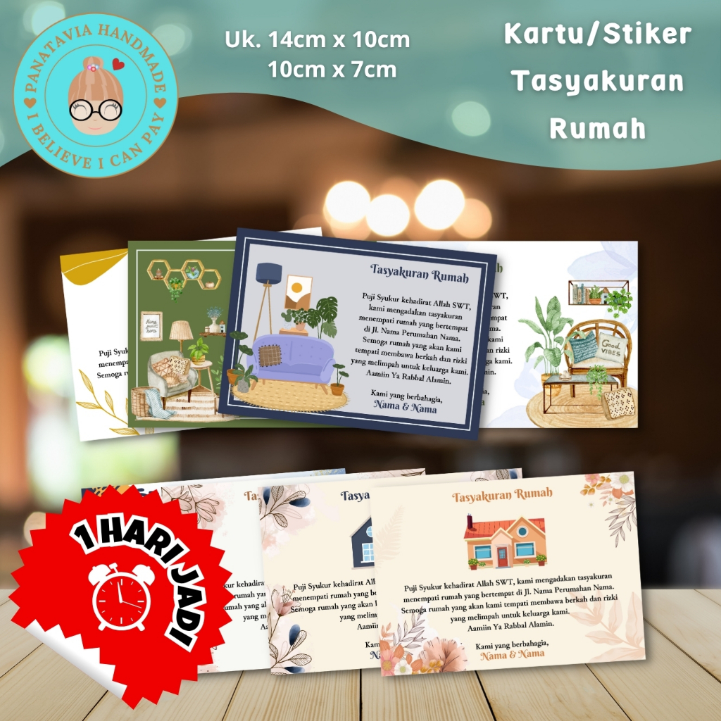 Kartu Tasyakuran Rumah Kantor Ruko Tempat Usaha / Stiker Tasyakuran  Rumah Kantor Ruko Tempat Usaha