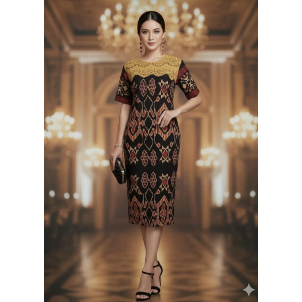 TENUN_GAYA Dress tenun wanita dress pesta fashion wanita dress tenun wanita modern