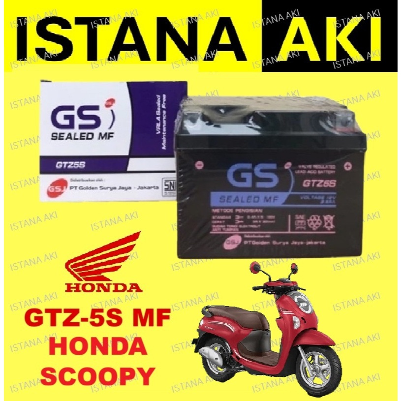 Aki Motor Honda Scoopy Accu Kering Aki Kering MF GTZ5S