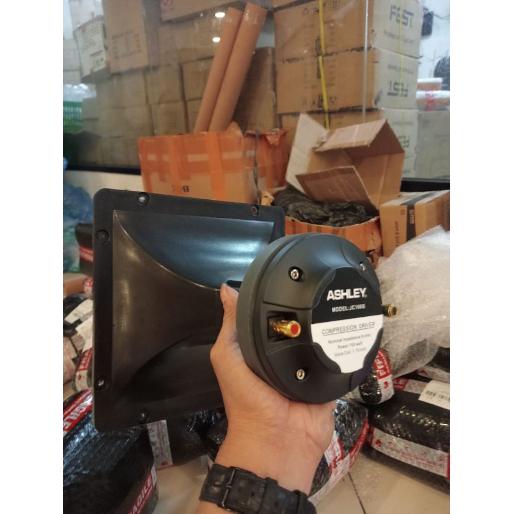Paket Tweeter Magnet Ashley JC 160 S + Horn/ corong PVC 22x22 Compression Driver Ashley JC160S