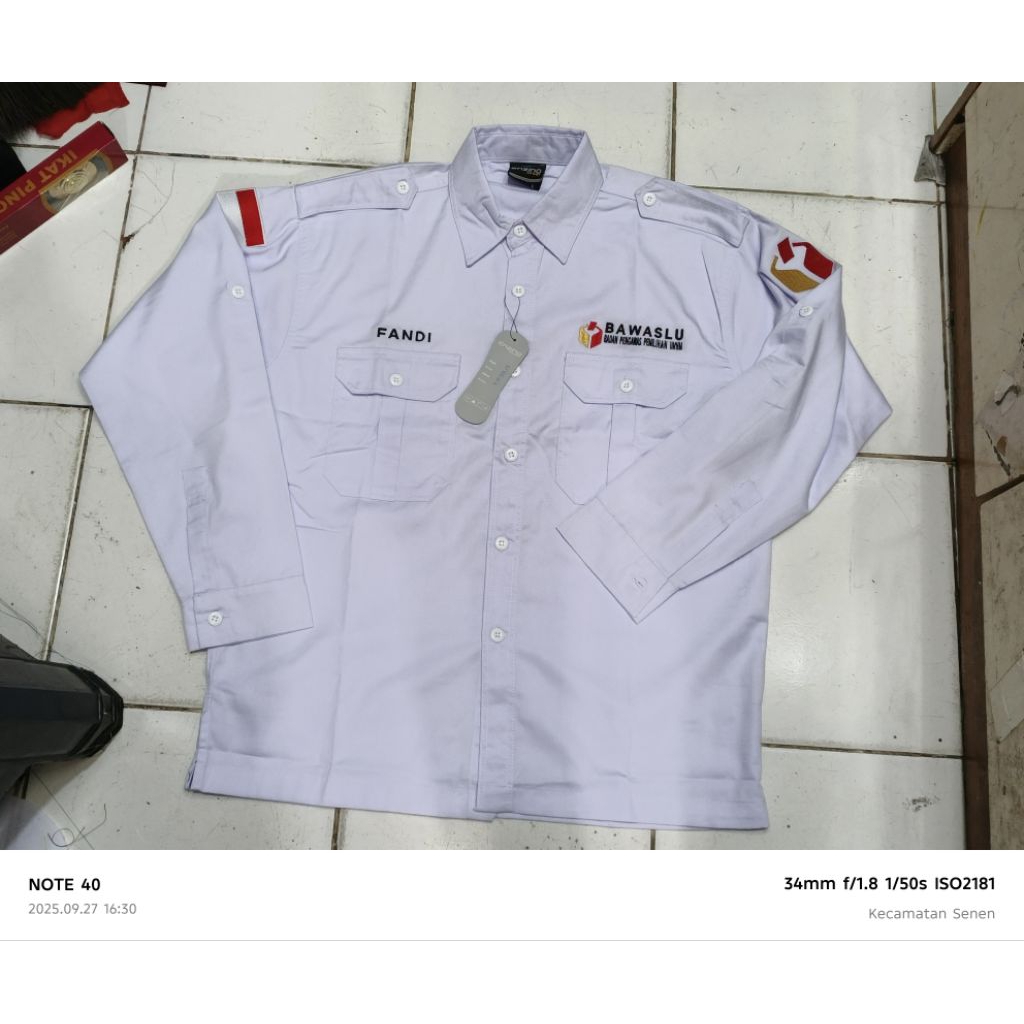 kemeja bawaslu baju pdh bawaslu putih panjang