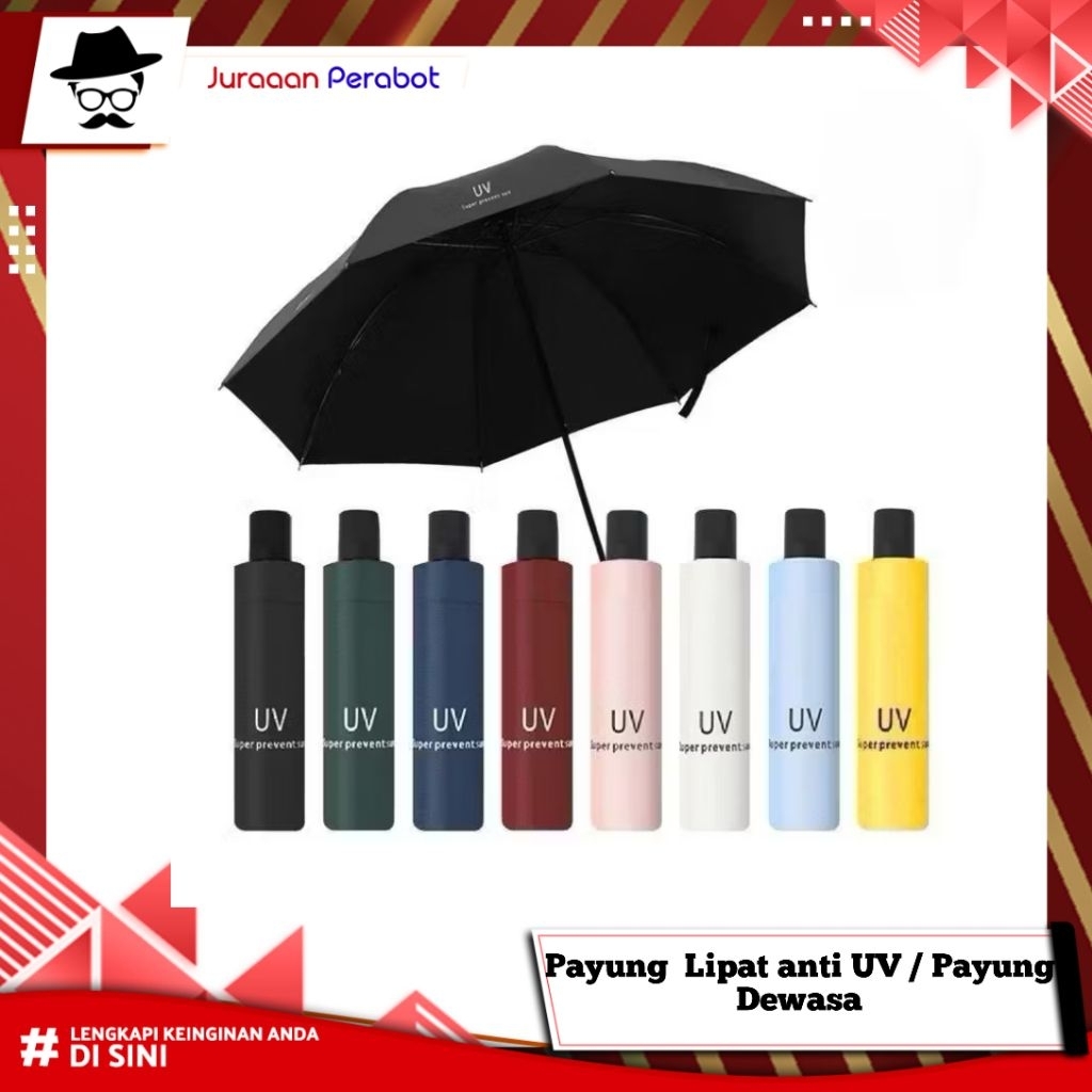 Payung Lipat Motif  Buah - Buahan /  Payung Lipat  Polos UV / Payung Motif Karakter