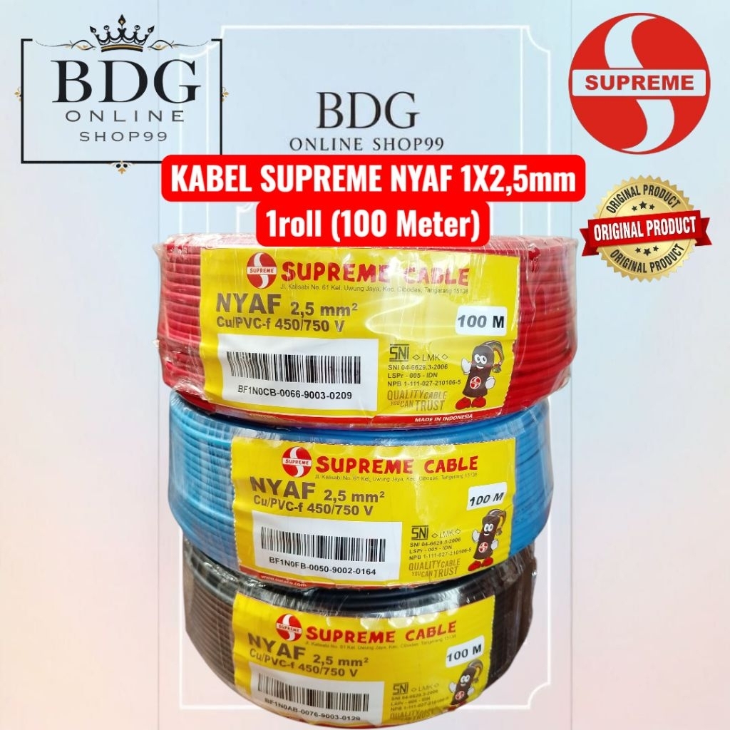 KABEL SUPREME NYAF 1X2,5mm 1roll (100 meter) Supreme NYAF 2,5mm