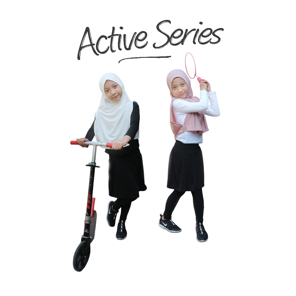Jilbab Hijab Sport Jilbab Sport Anak - ALISHA ACTIVE SERIES - Hijab Jersey Premium Import Korea