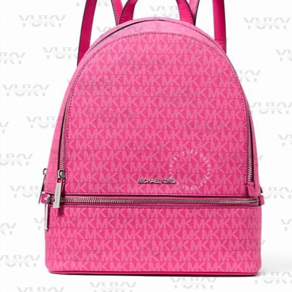 Tas Wanita Branded MICH*EL KO*S MK Rhea Medium Backpack Sign Dragon Fruit 100% Original