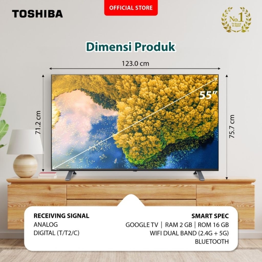 TV TOSHIBA 55 INCH GOOGLE TV 55C350LP DOLBY ATMOS