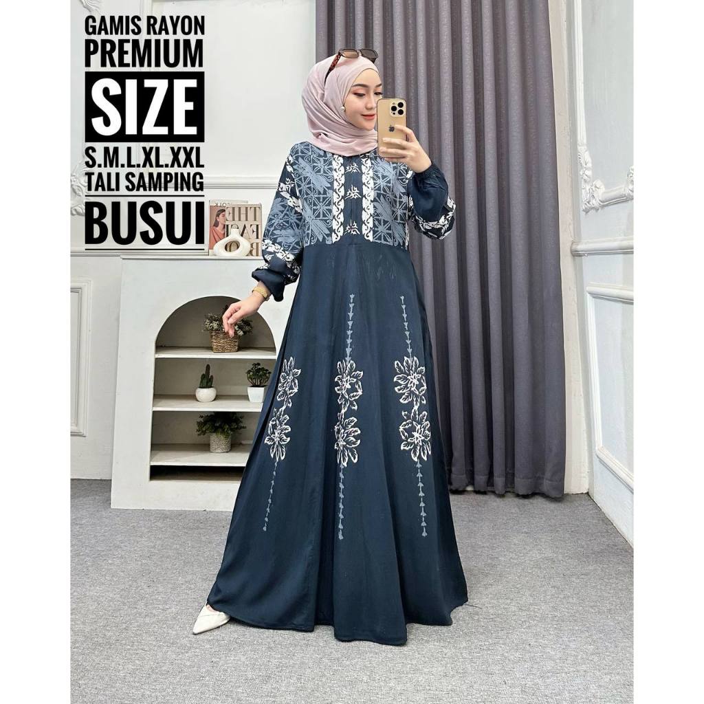 Homedress Kekinian Gamis Rayon Twill Premium Batik Cap Malaman Batik Usman - Motif Tanjung