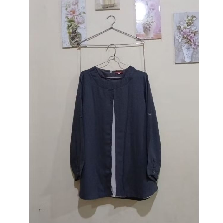Blouse Kombinasi Blazer Atasan Formal Casual Wanita preloved Brand iMaroon Women (Ramayana)