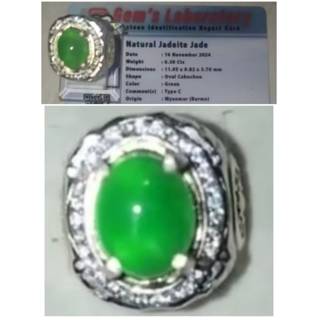 Natural Giok Burma + Memo, Kode 60