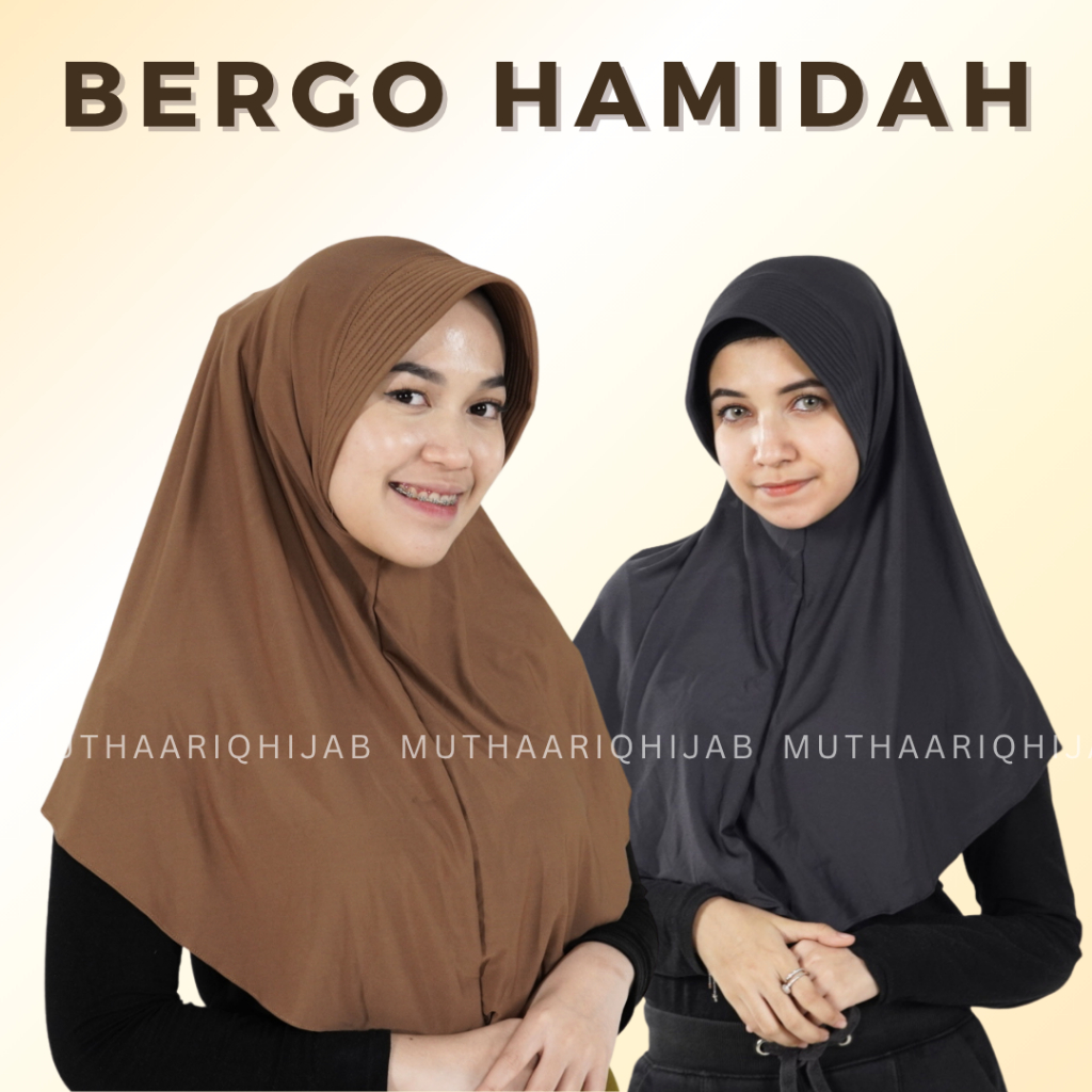 Bergo Sport Hamidah Premium || Jilbab Instan menutupi dada || Bergo ukuran L || Kerudung syari