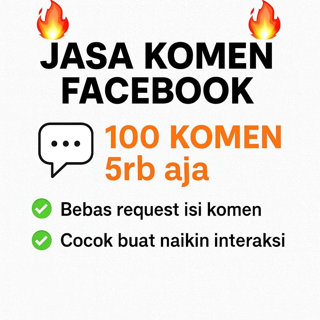 Jasa Komentar Facebook Murah Bisa Req Komen