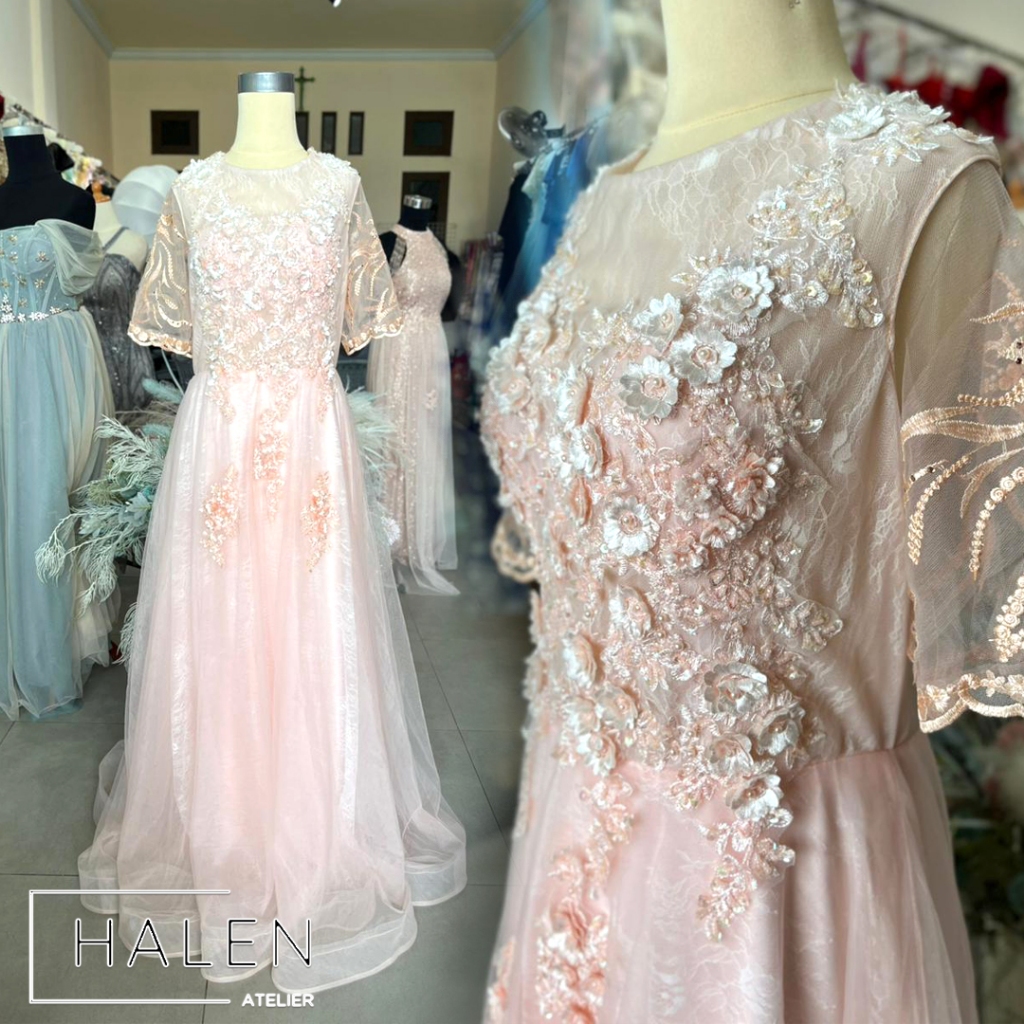 [FOR RENT] Dress Party Dusty Pink Big Size Jumbo - Big Size Dusty Pink Party Dress