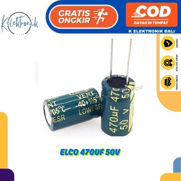 ELCO 470UF 50V NICHICON KAPASITOR ELCO 470UF 5OVOLT