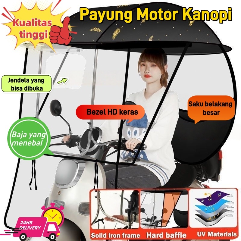Payung Motor Kanopi Pelindung Hujan Dan Panas Matahari - Kanopi Motor - Tenda Motor2 In 1