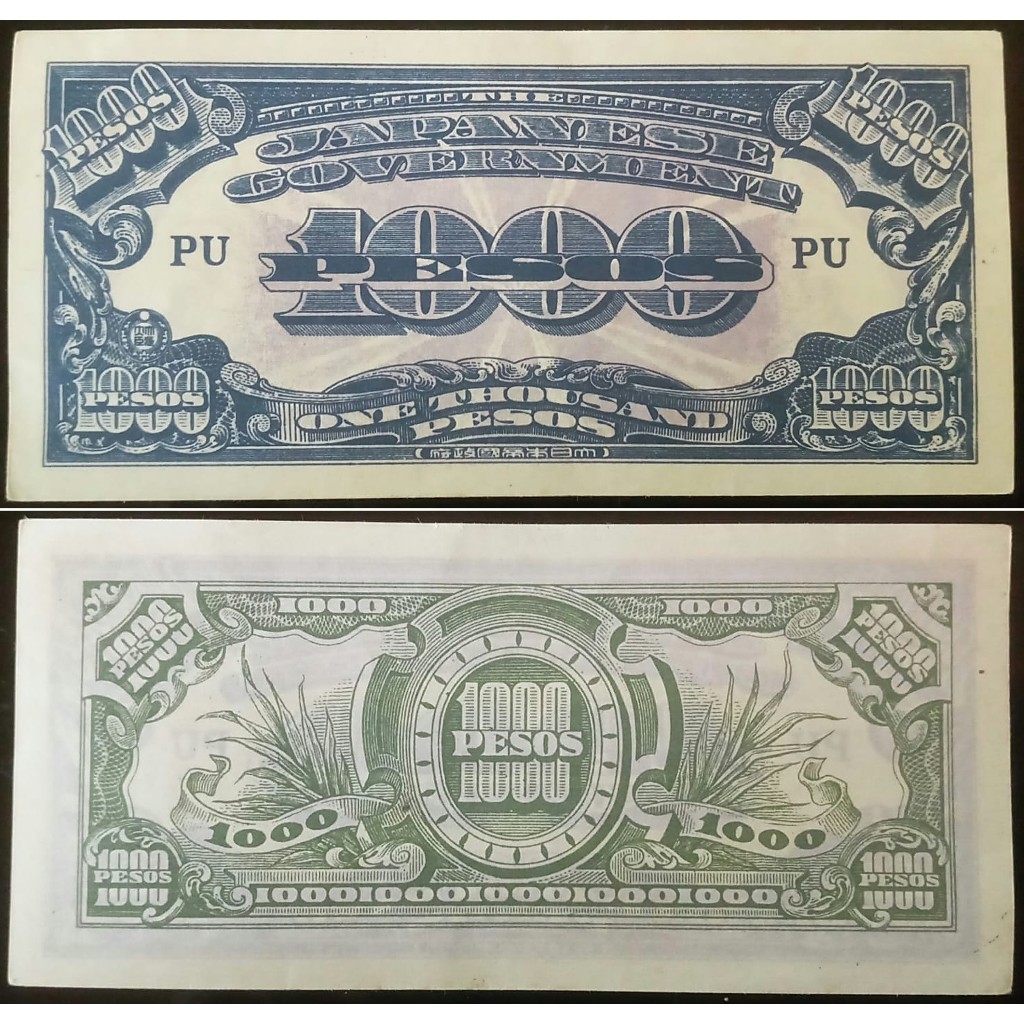 Uang Kuno Japanese Goverment 1000 Peso Tahun 1945-an
