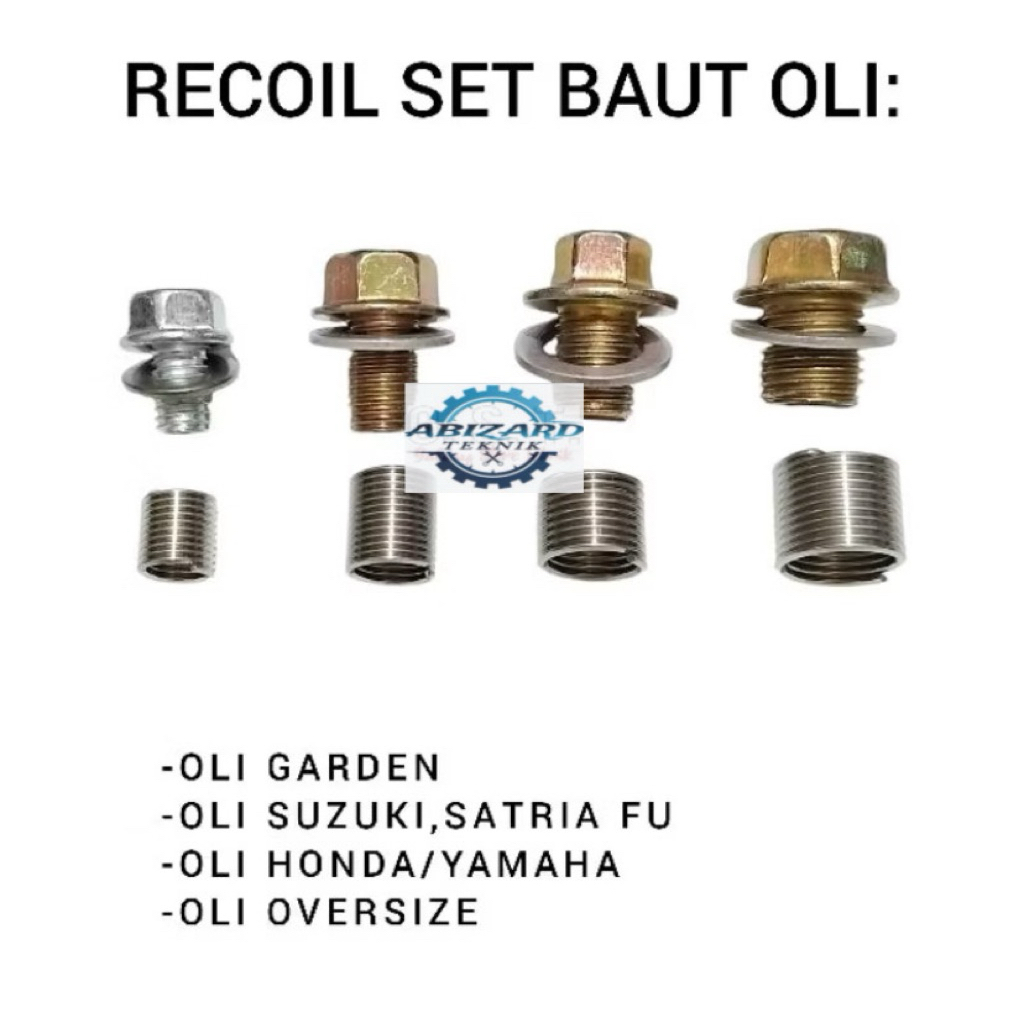Recoil Set Baut Oli Garden Baut Oli Suzuki Satria FU Baut Oli Honda Yamaha Baut Oli Oversize