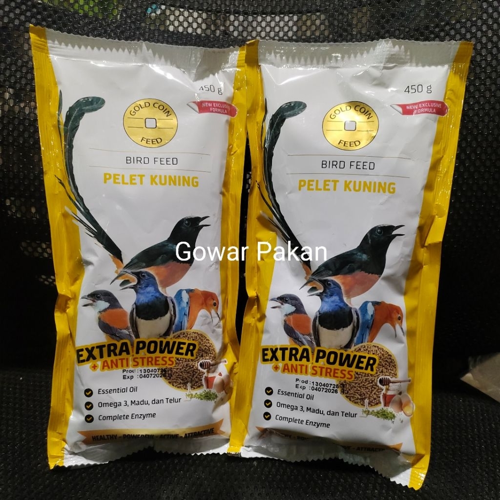 Gold Coin Pelet Kuning Voer Murai Batu 450 GR