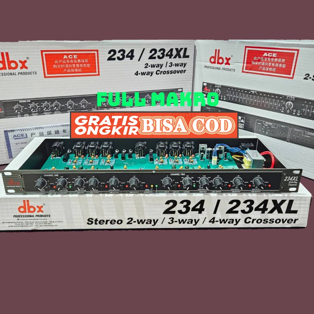 <AF> CROSSOVER DBX234XL dbx 234 XL KOMPONEN FULL MAKRO mono 4-way or stereo 2-way/3-way operation