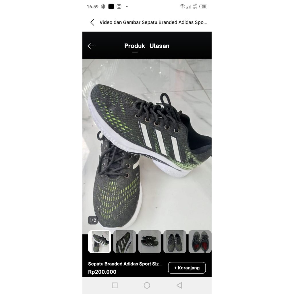 Sepatu Branded Adidas Sport size 39 (Second)