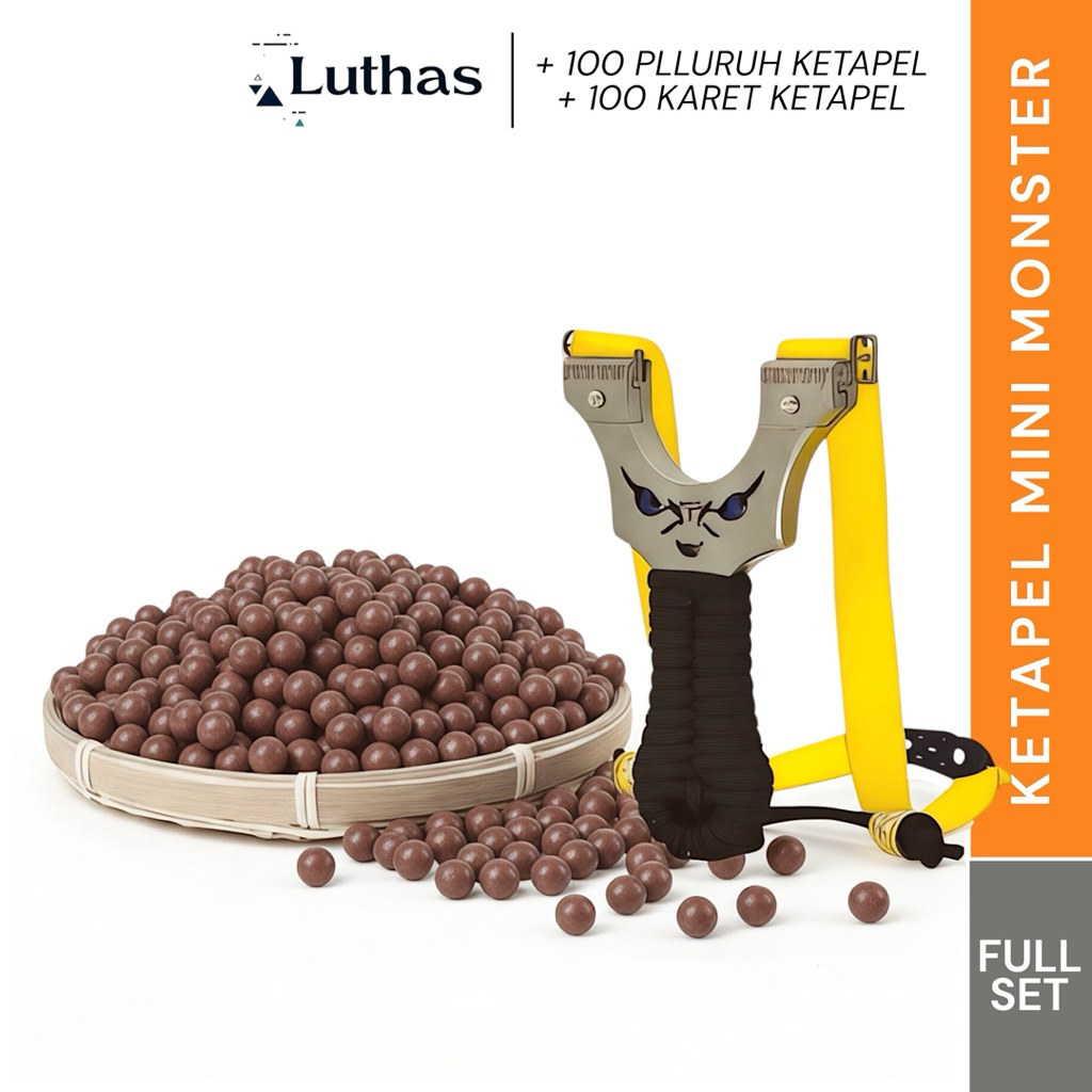 ketapel minimonster full set + 100 bola dan 1 karet ketapel / ketapel olahraga profesional MN001