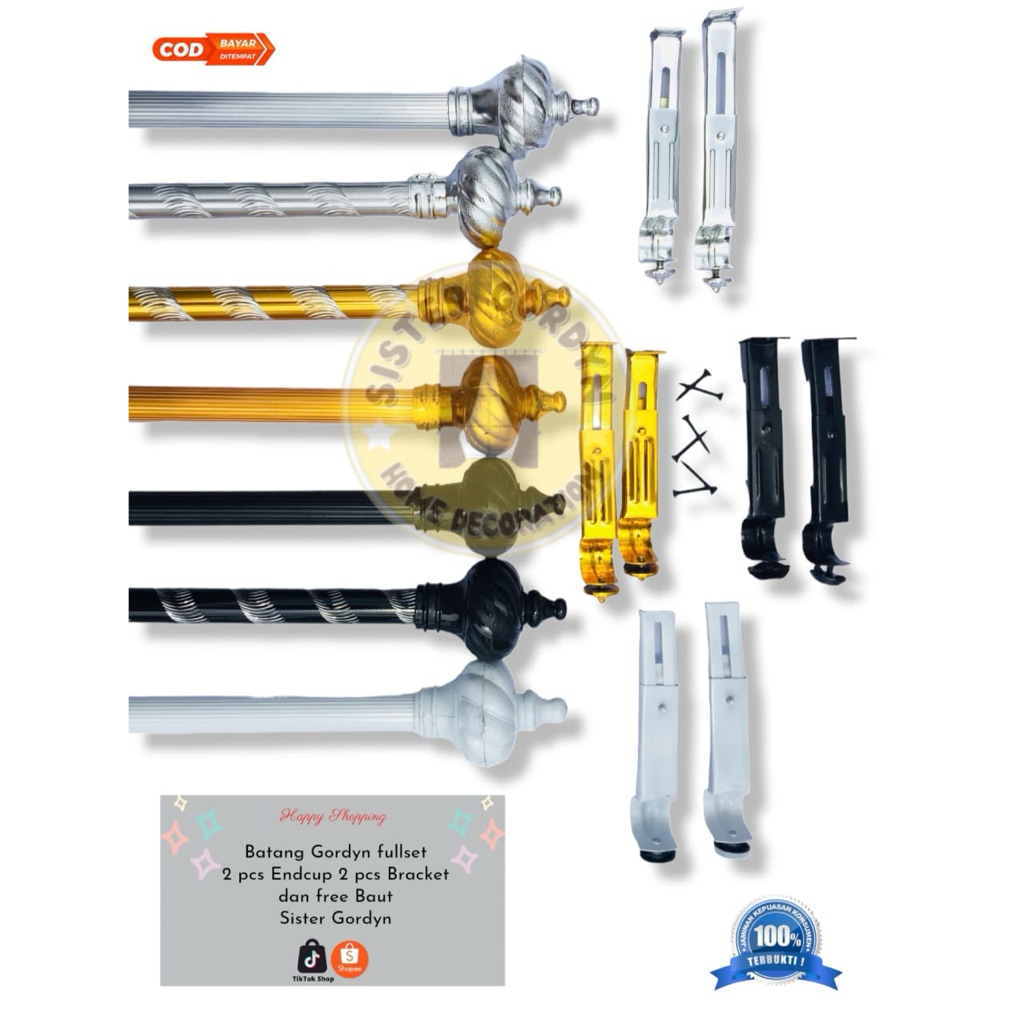 Besi gorden Batang gorden full set /Tiang gorden / Rell gorden polos / Rollet gorden uril