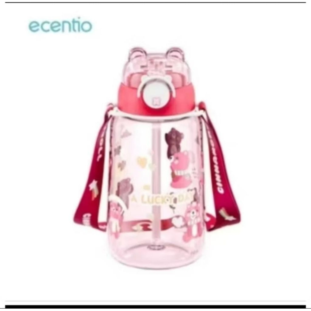 Ecentio botol minum sedotan beruang lucu  anak anak 650ml