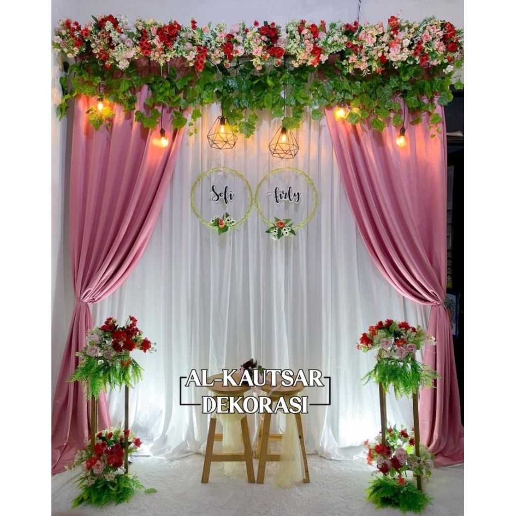 TERBARU PAKET DEKORASI LAMARAN SIMPLE UKURAN 3mX2.2m BACKDROP TERMURAH/PAKET DEKORASI LAMARAN DLL
