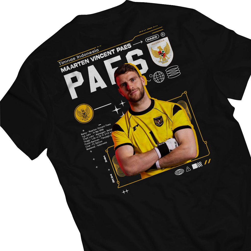 Baju Kaos Maarten Paes Timnas Indonesia Streetwear New Series Combed 30s Official Pemain Timnas Indo