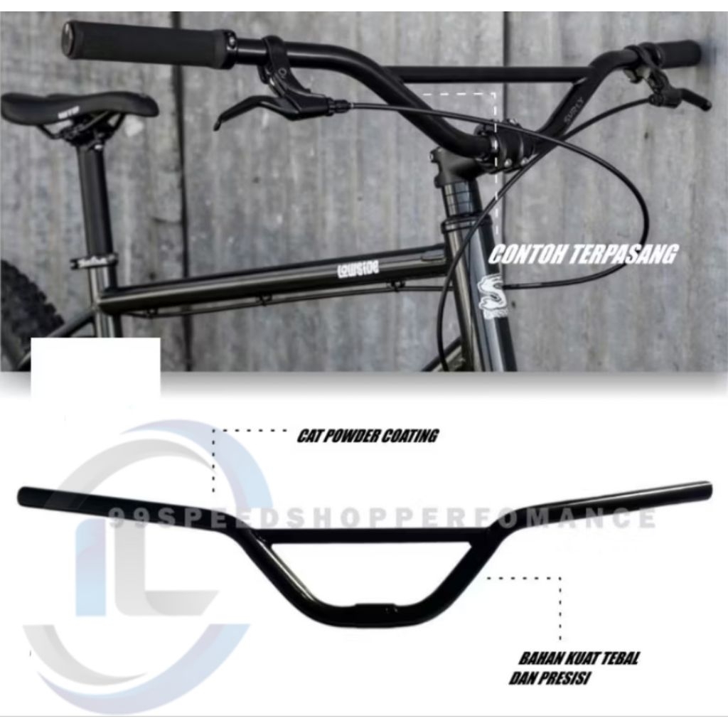 STANG SEPEDA HUNDLEBAR /SUNRISE BAR 25.4MM FOR MTX,BMX,SURLY,FIXIE