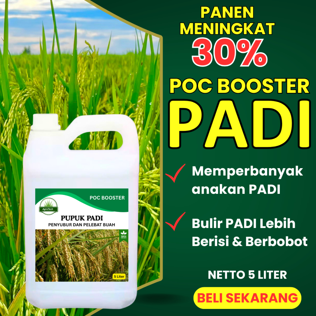 Pupuk Padi Cair Booster Memperbanyak Anakan Terbaik 5 Liter / Pupuk Padi Organik Plant Booster / Pup