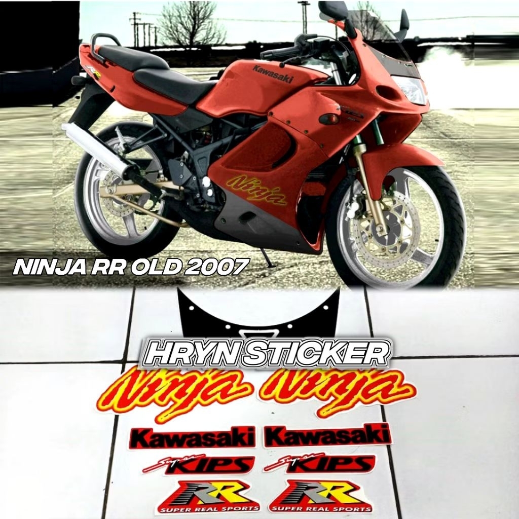 striping ninja rr old 2007 - sticker striping ninja rr old 2007 merah anti gores laminasi - ninja rr