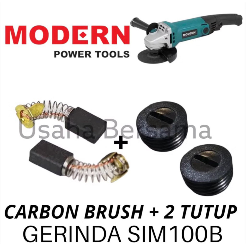 CARBON BRUSH + 2 TUTUP GERINDA SIM100B ARANG DAN TUTUP CB GERINDA MODERN SIM100B