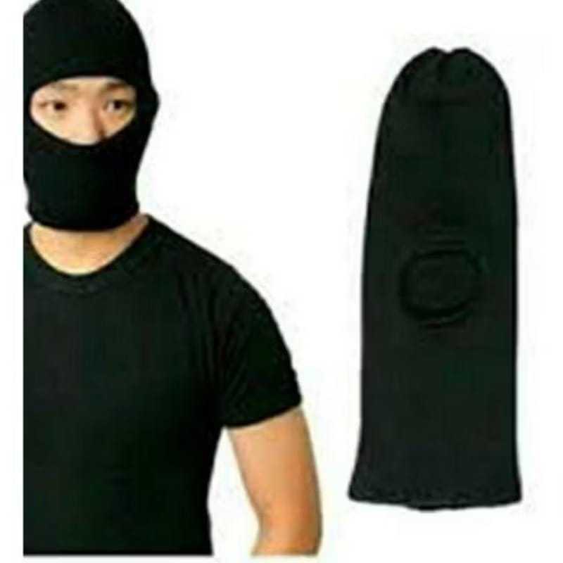 KUPLUK TEROPONG LUBANG 1 DAN LUBANG 3 kupluk topeng Kupluk Ninja Pria Sebo Maling Topi Masker Topeng