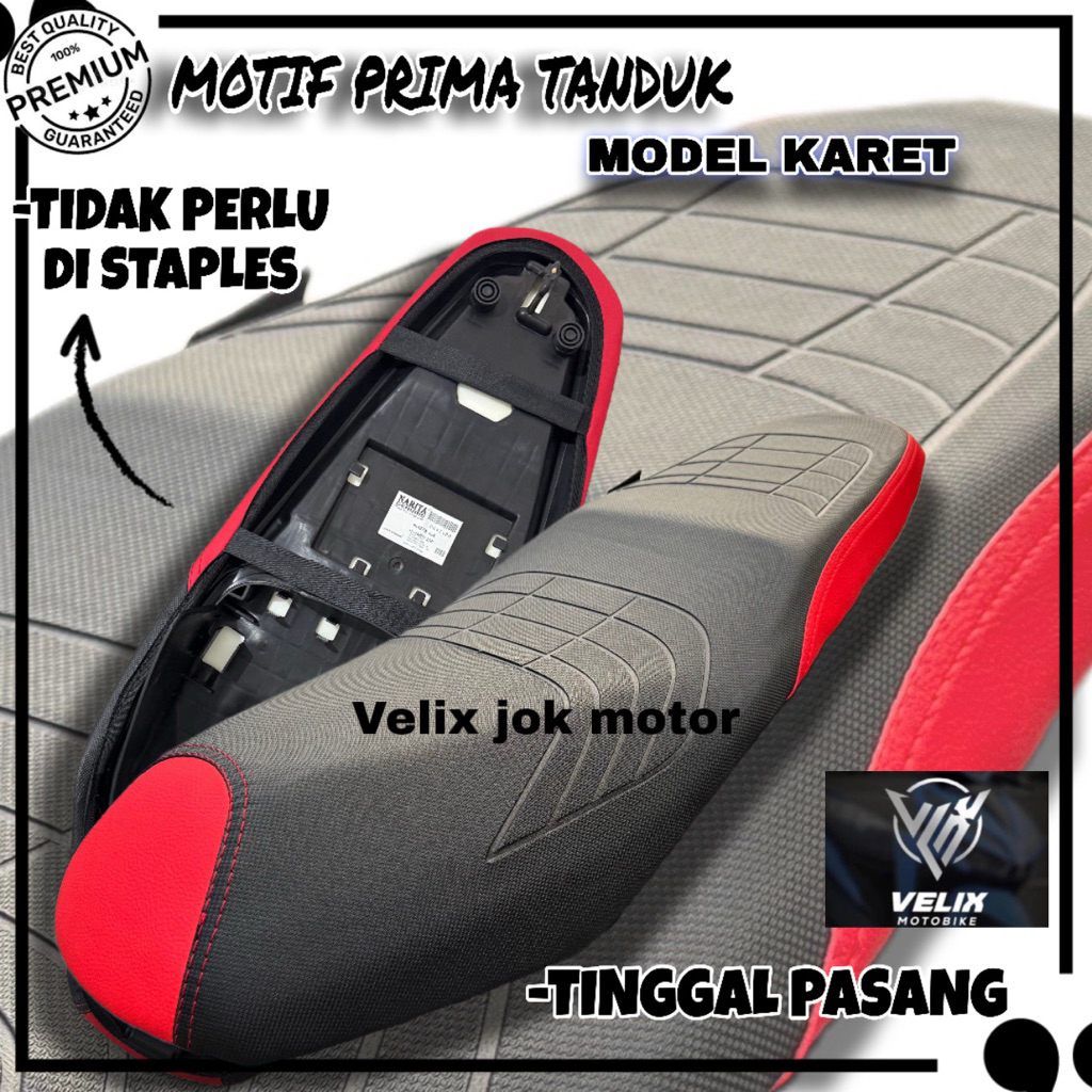 Cover Jok Motor Prima Tanduk Bisa Pasang Sendiri Pakai Tali & Karet untuk Vario Beat Scoopy NMAX PCX