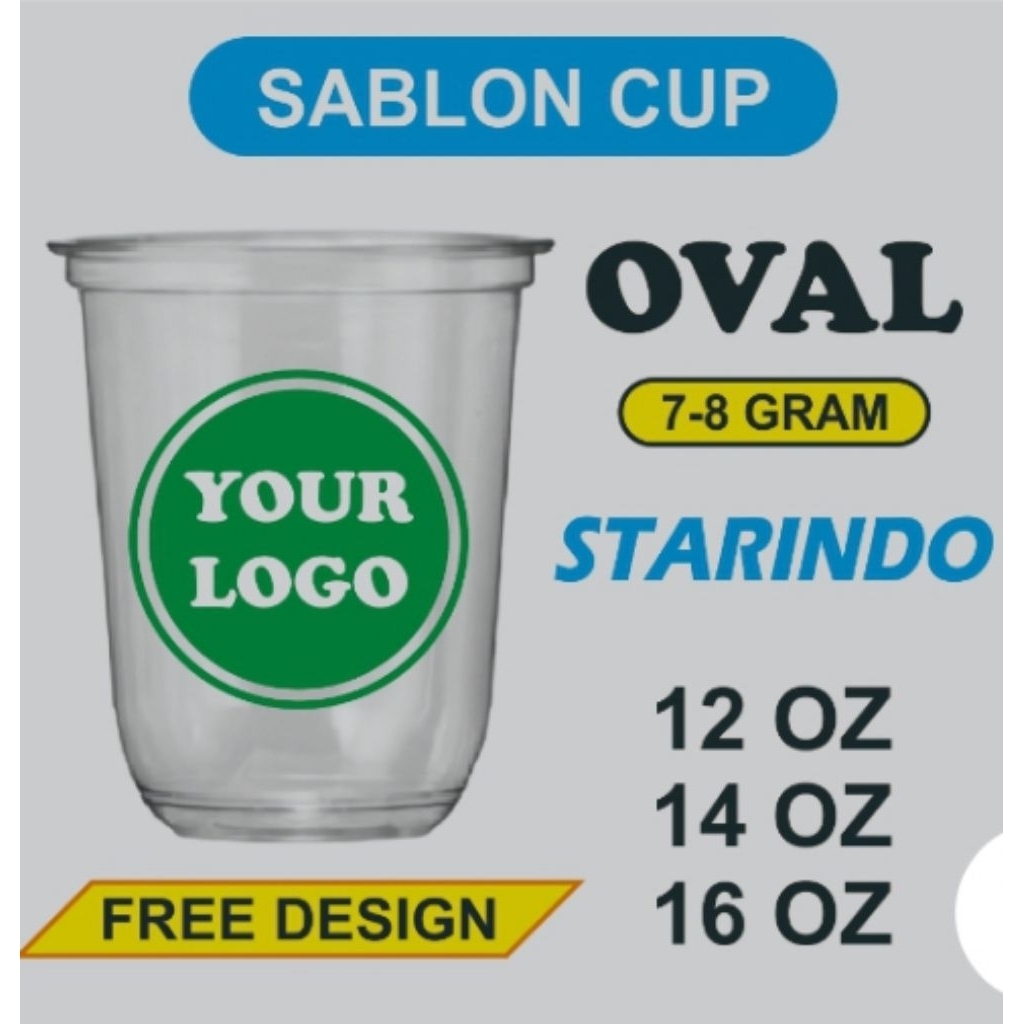 JASA SABLON CUP STARINDO 12,14,16 OZ OVAL