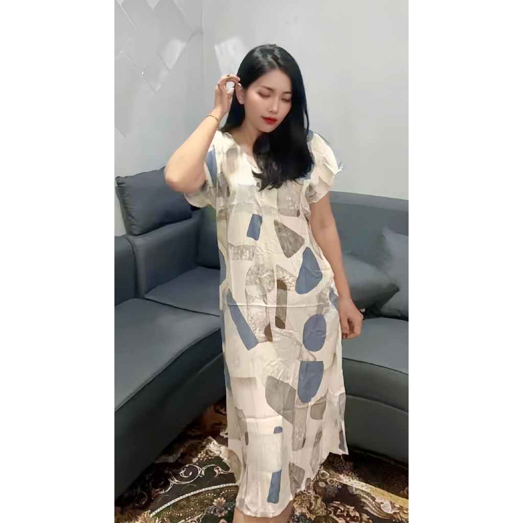 Daster Daster Bali Midi Jumbo Kain Rayon LD 120 Busui Friendly Dewasa Nyaman Panjang Tebal Kombinasi