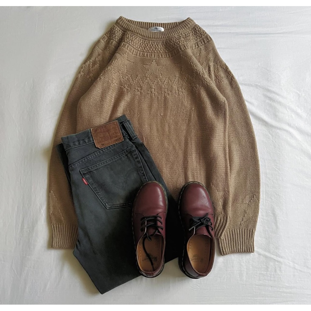 Vintage 1980s Bernings Textured Knitted Sweater