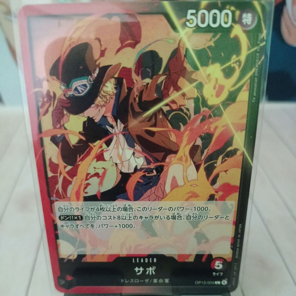 One Piece OP13 L OP13-004 SABO | LEADER | One Piece TCG ORIGINAL | FREE 4 CARDS REGULER RANDOM
