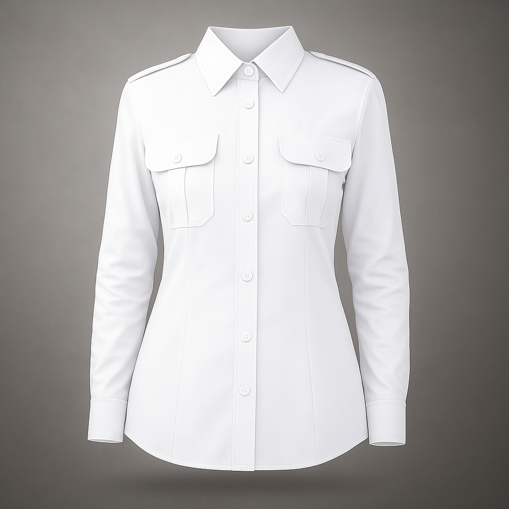 Kemeja Putih Perempuan PDH Lengan Panjang Bahan American Dril Elegan Berkualitas Baju Dinas Wanita P