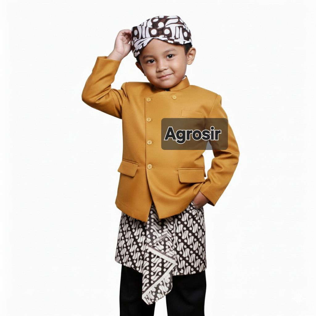 Setelan Beskap Anak , Baju + Jarik Tapih / Sembong + Blangkon