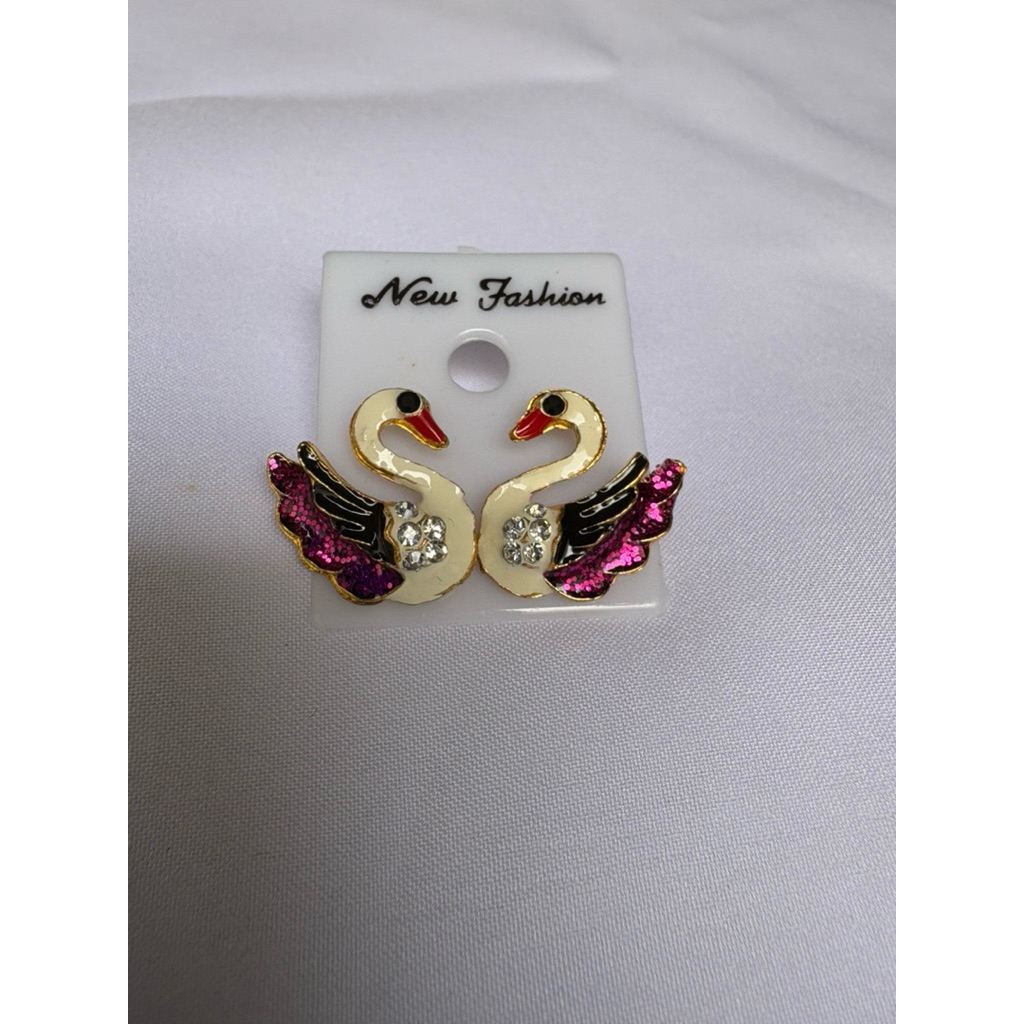 Anting swan anting angsa cantik warna warni fashion keren koreastyle cantik