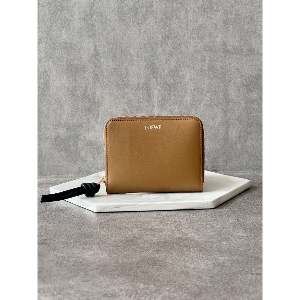 LOEWE Compact Wallet Zip Oak/Black