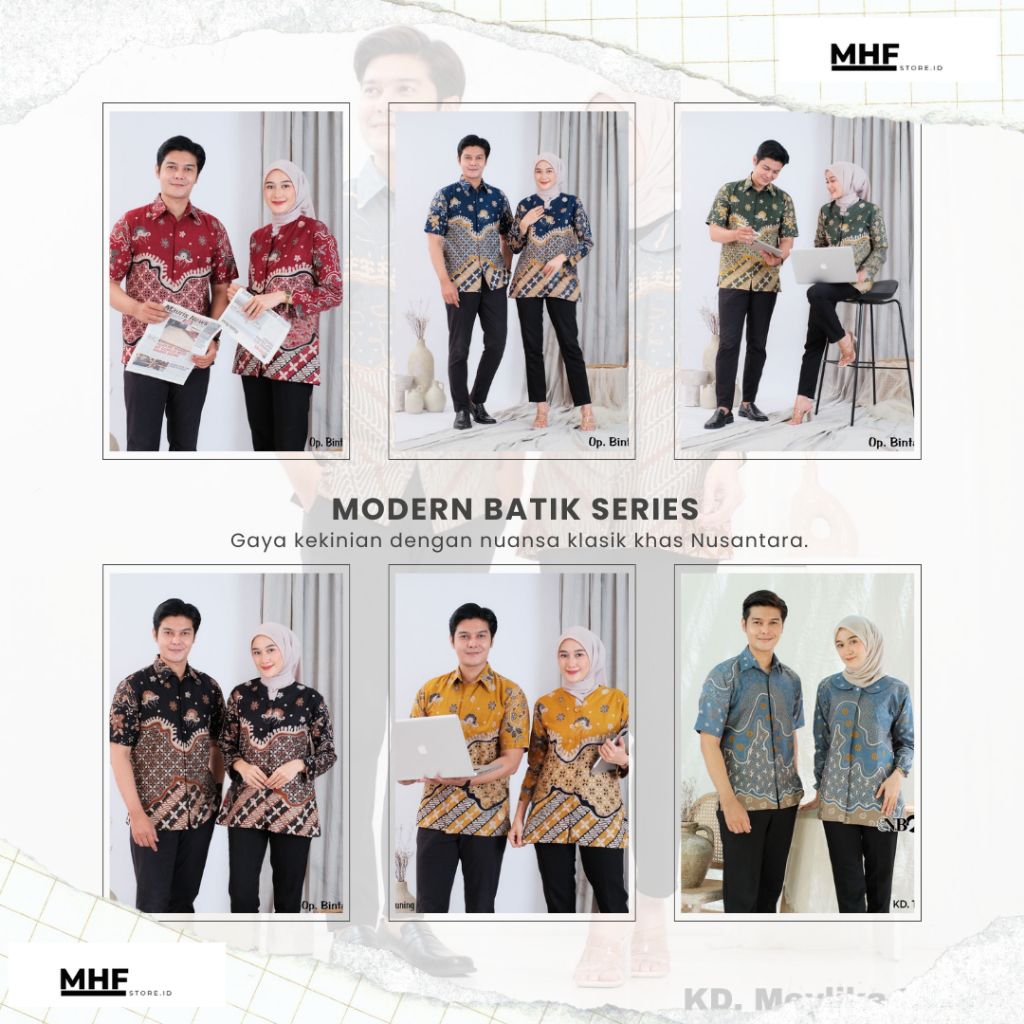 Batik Couple Modern Set Tunik & Kemeja Pria Wanita | Baju Sarimbit Batik Pekalongan Elegan Adem Jahi