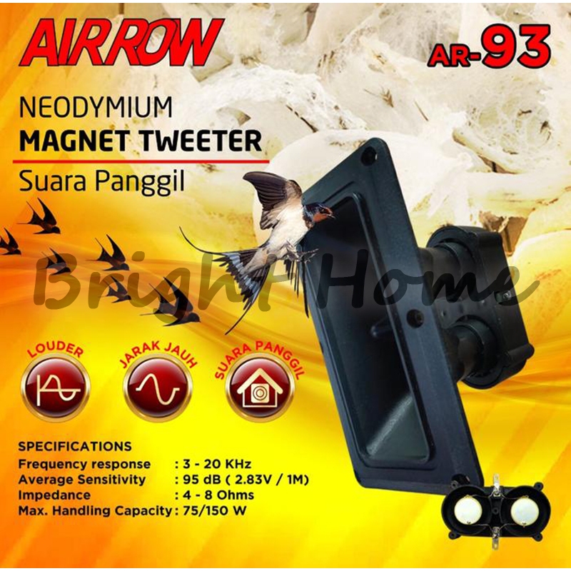 Double Tweeter AIRROW AR-93 Piezo Speaker Sound System Audio