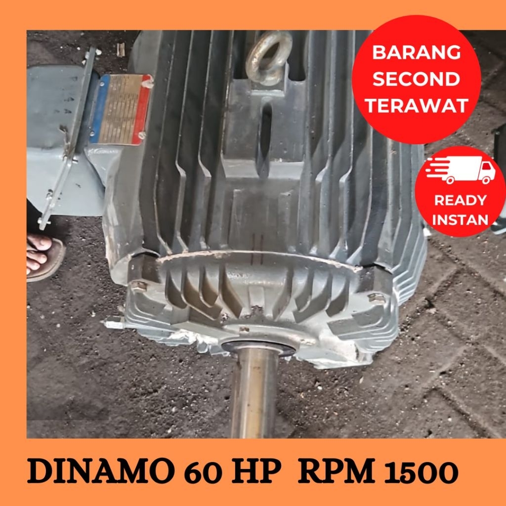 DINAMO BEKAS ELEKTRO MOTOR MERK TATUNG 60 HP RPM 1500 | SUPPLIER DINAMO BEKAS SURABAYA