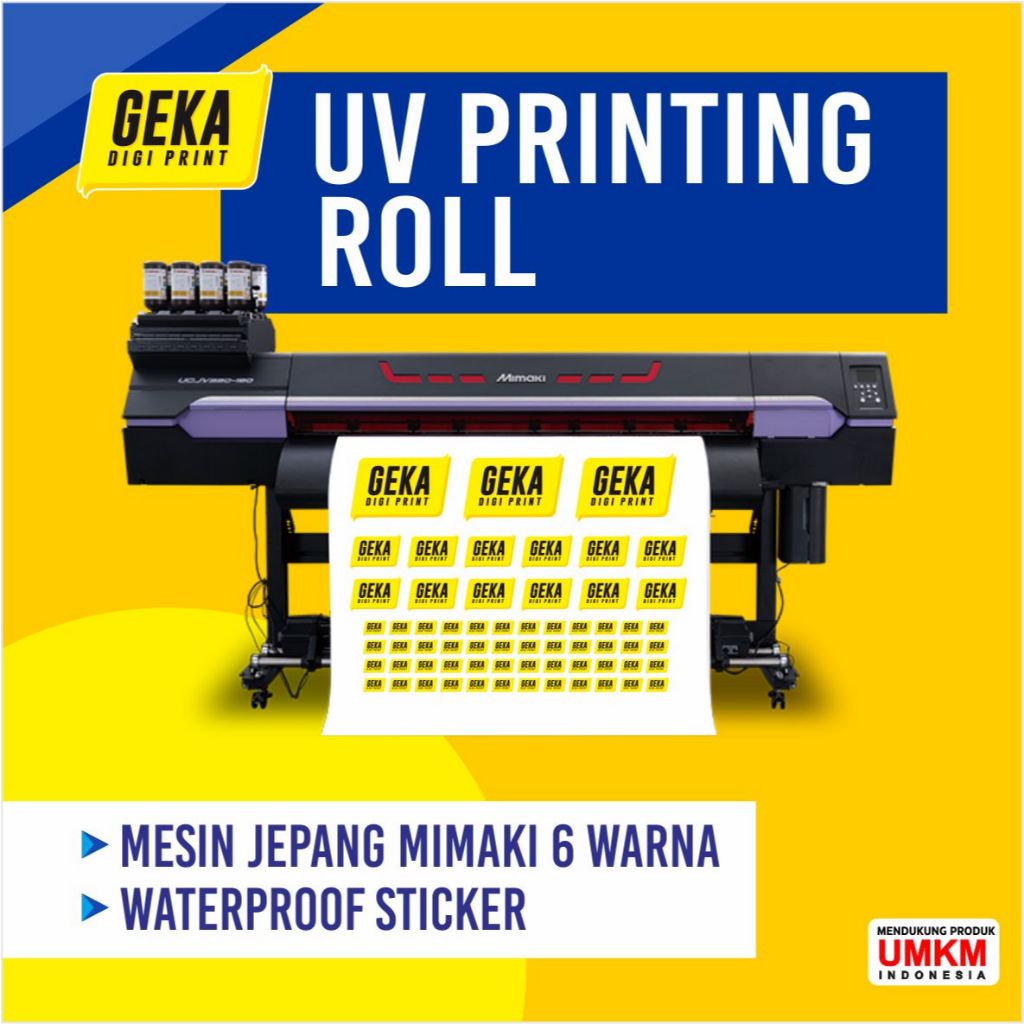 Cetak Sticker Meteran UV Printing Roll Custom Terlengkap