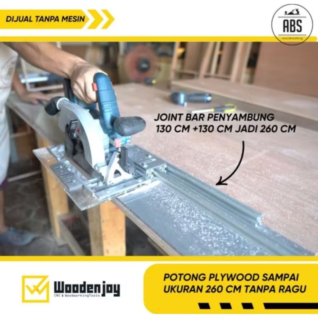 TRACKSAW 130 cm 1.3 Meter 260 cm 2.6 Meter WOODENJOY UNIVERSAL CIRCULAR SAW JOINTER DIY ALAS GERGAJI