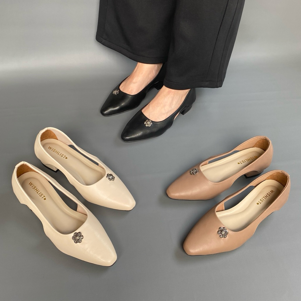 Sepatu Pantofel Heels Wanita 3cm Octa